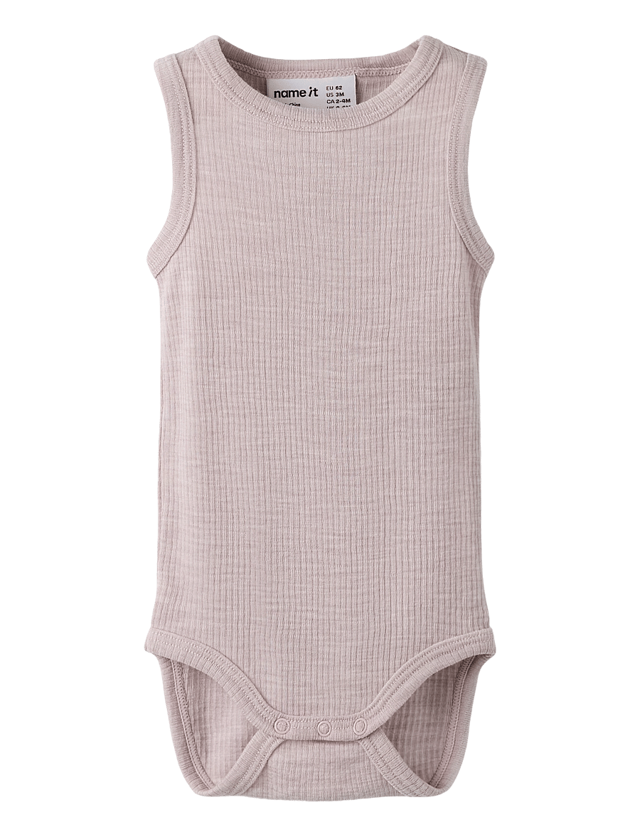 name it - NBNWAX WOOL RIB TANK BODY - uldundertøj baby - violet ice - 0