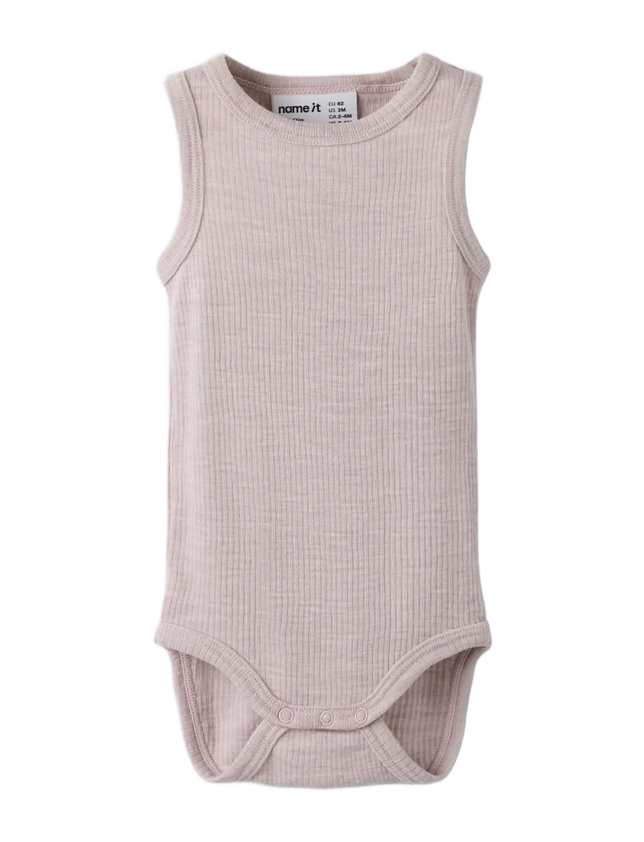 name it - NBNWAX WOOL RIB TANK BODY - uldundertøj baby - violet ice - 2