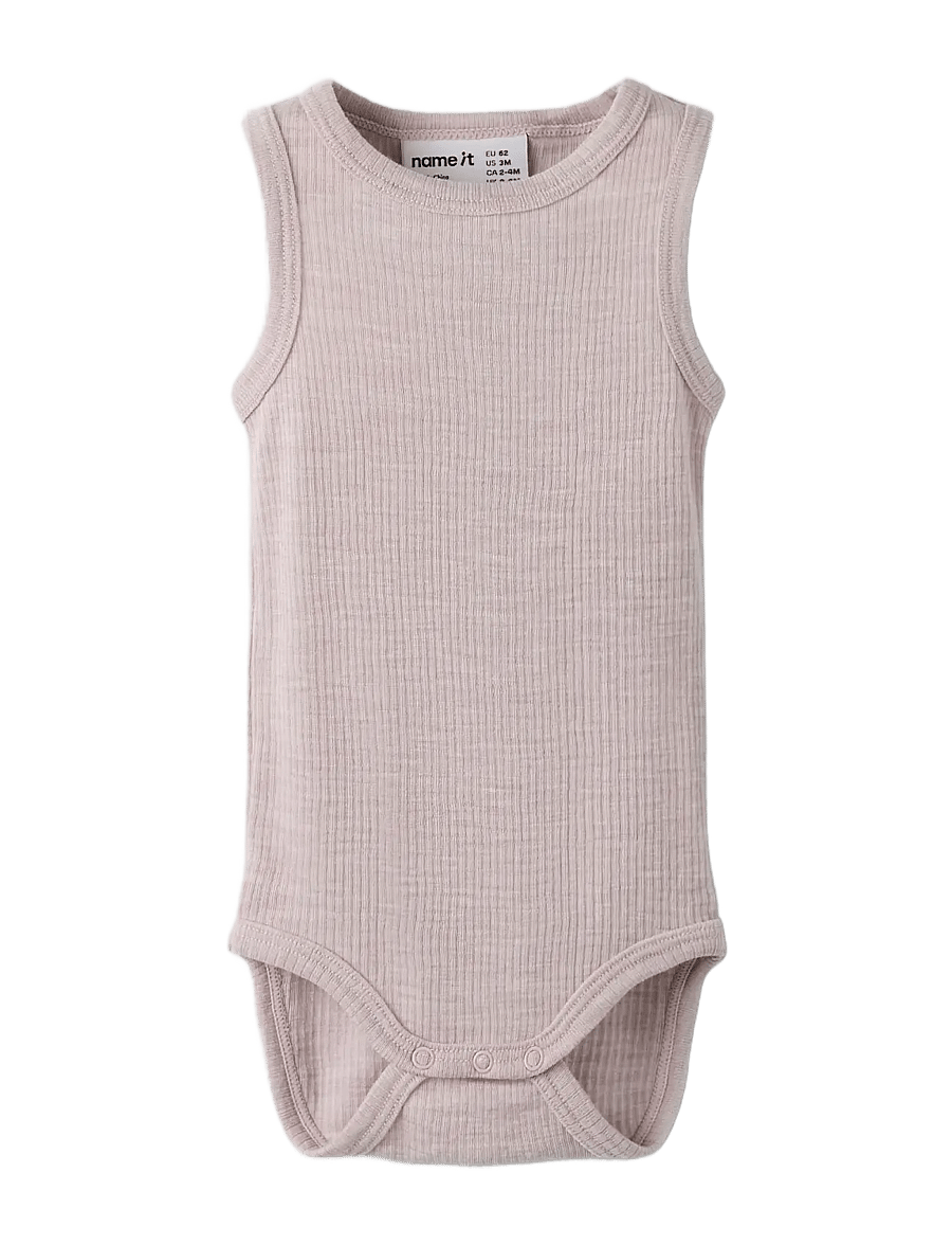 name it - NBNWAX WOOL RIB TANK BODY - uldundertøj baby - violet ice - 2