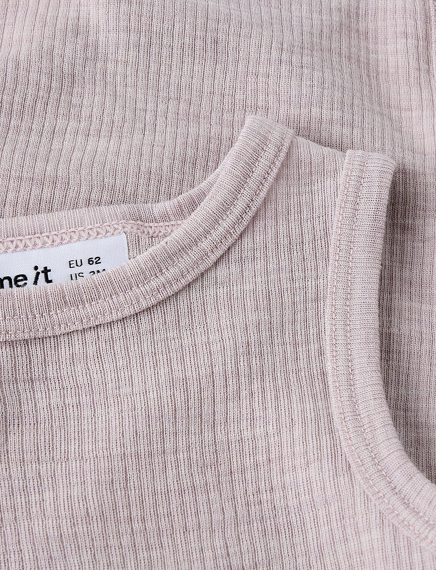 name it - NBNWAX WOOL RIB TANK BODY - uldundertøj baby - violet ice - 4
