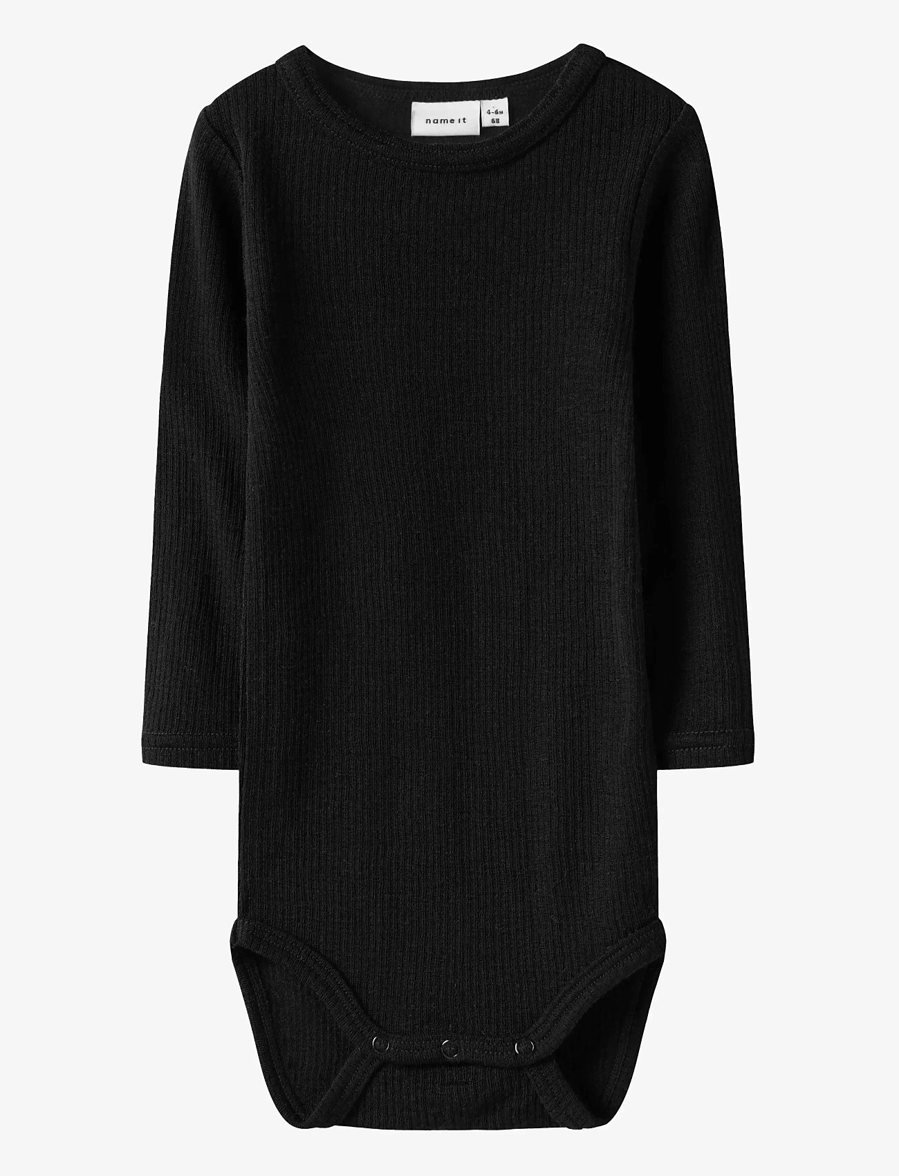 name it - NBNWAX WOOL RIB LS BODY NOOS - base layer baby - black - 1