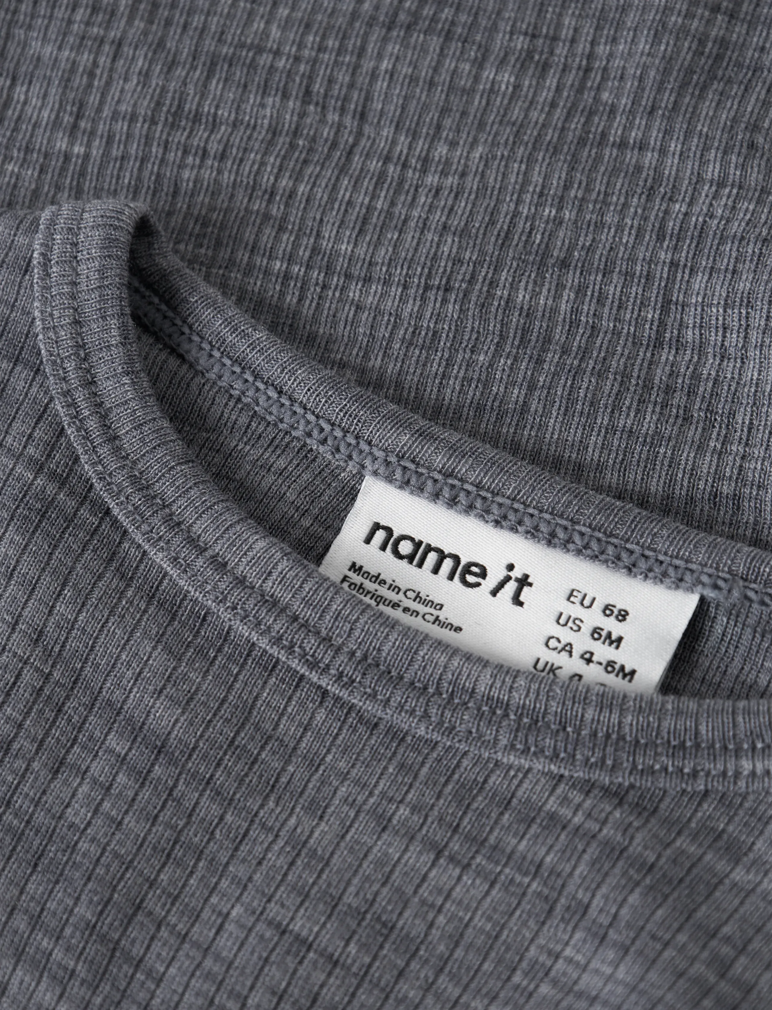 name it - NBNWAX WOOL RIB LS BODY NOOS - beebi alusriided - folkstone gray - 3