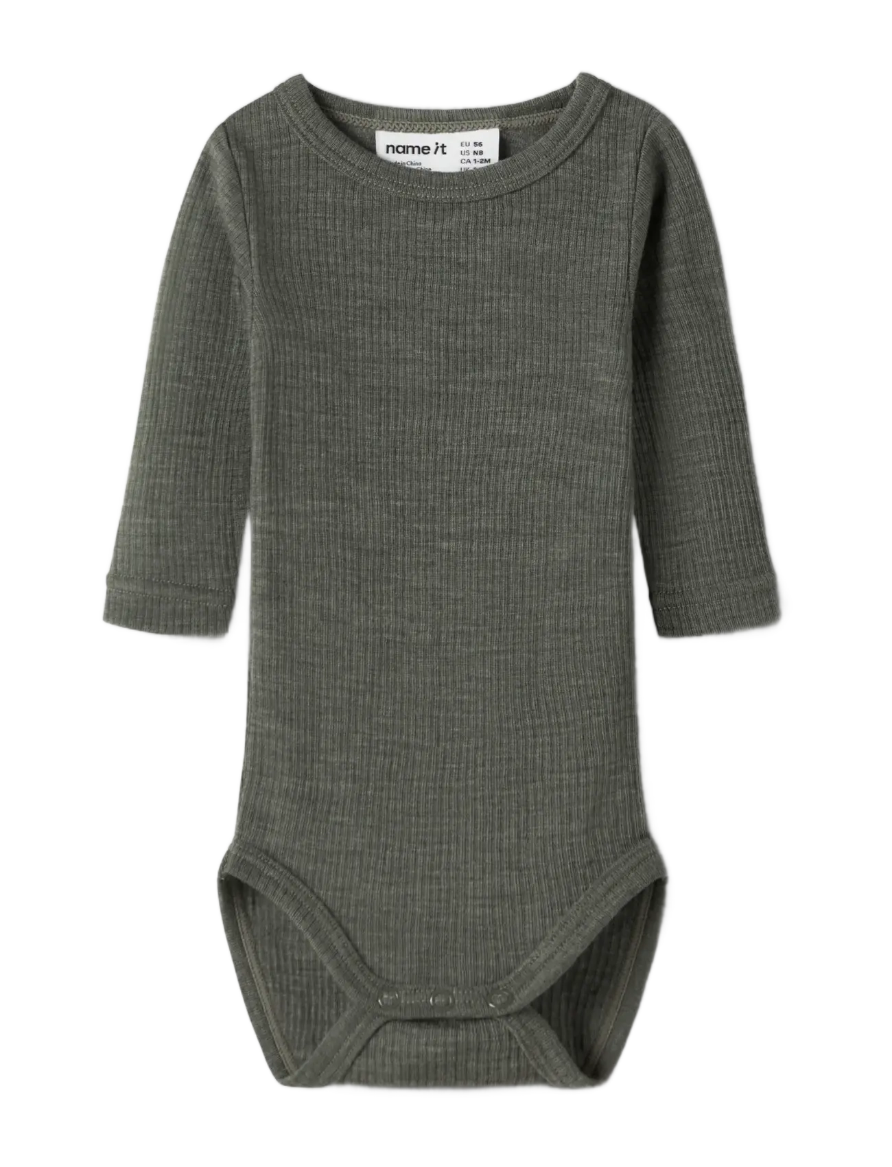 name it - NBNWAX WOOL RIB LS BODY NOOS - beebi alusriided - mulled basil - 2