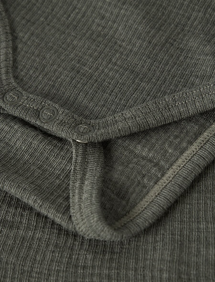 name it - NBNWAX WOOL RIB LS BODY NOOS - underställ baby - mulled basil - 4