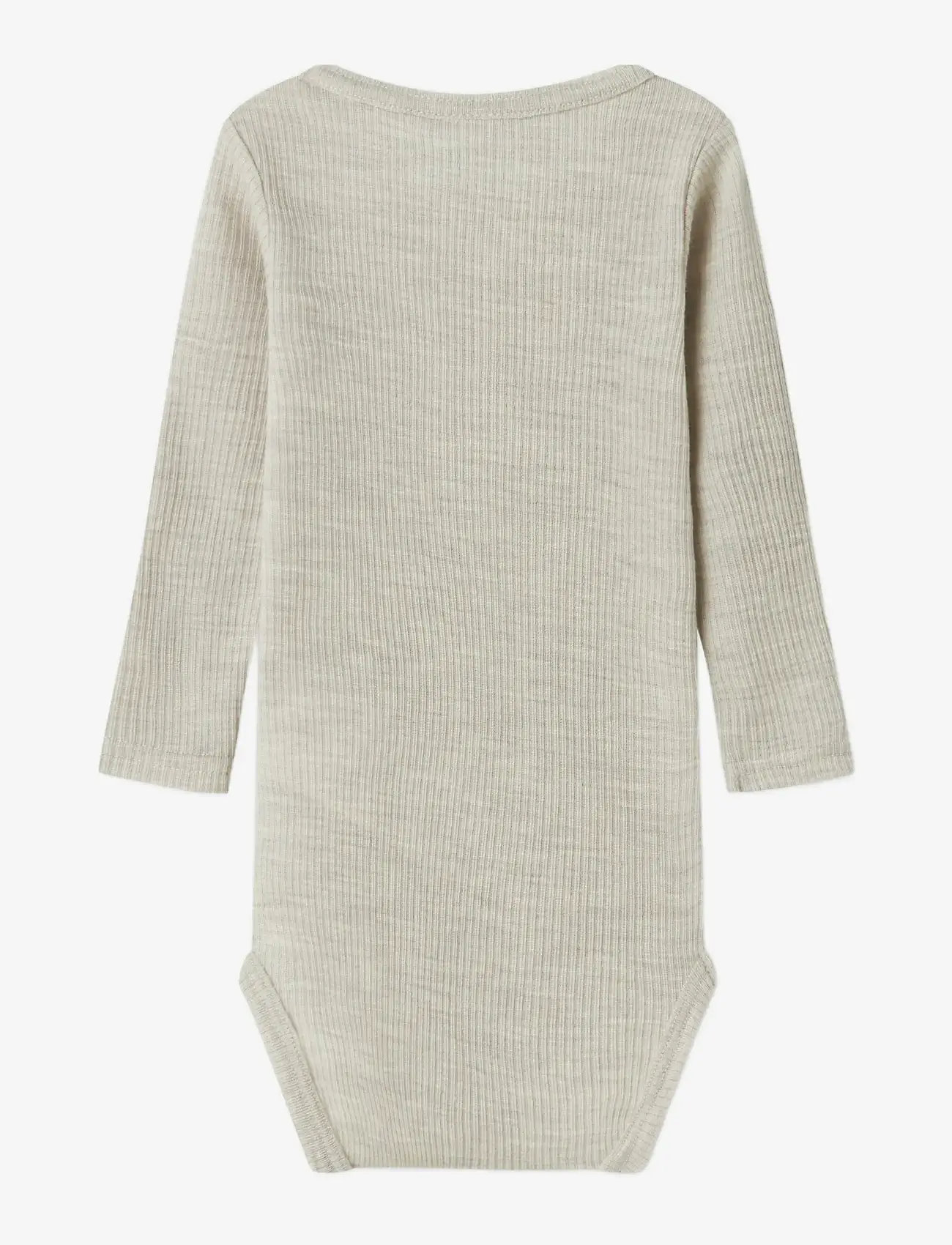 name it - NBNWAX WOOL RIB LS BODY NOOS - långärmade bodies - nacreous cloud - 2