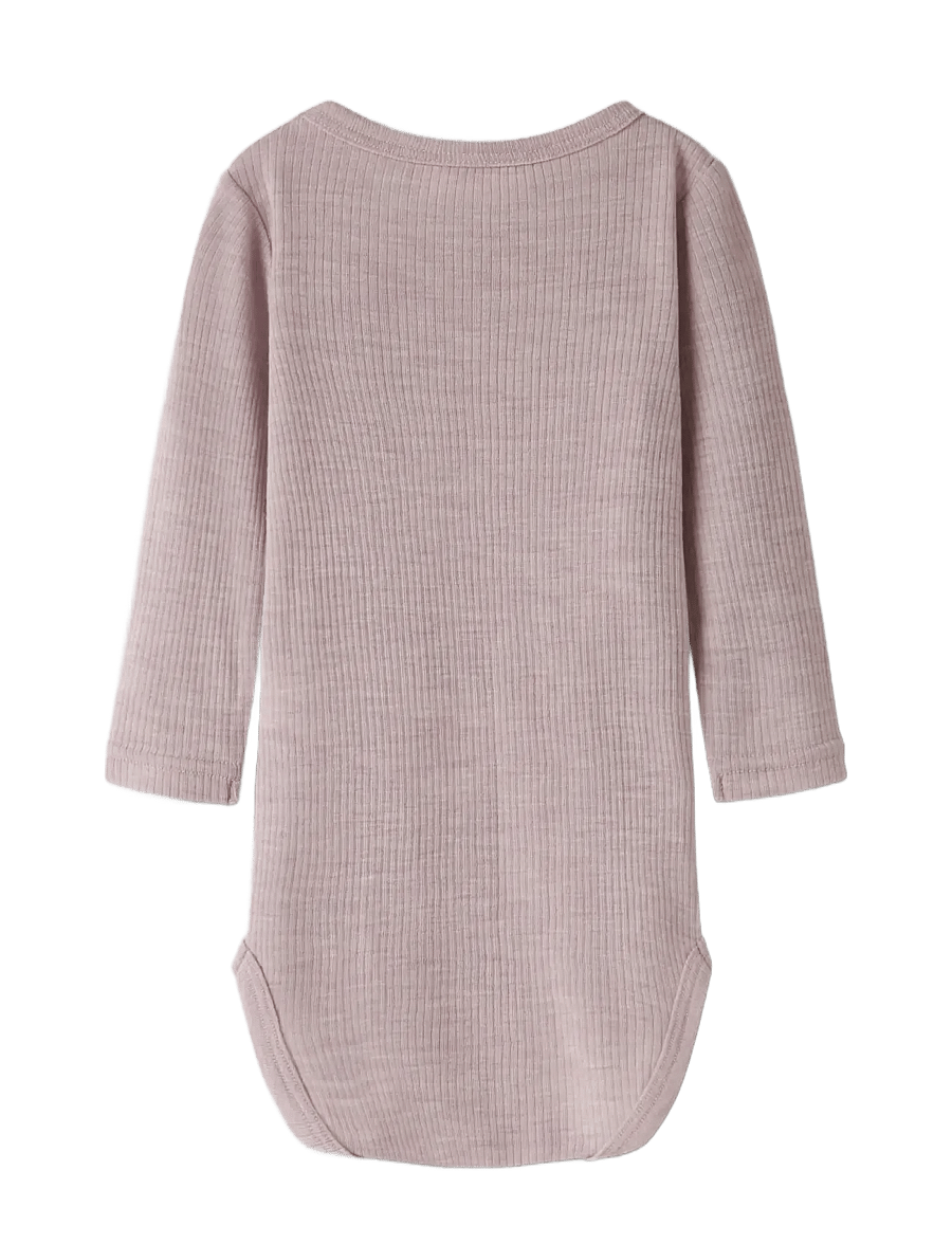 name it - NBNWAX WOOL RIB LS BODY NOOS - uldundertøj baby - violet ice - 1