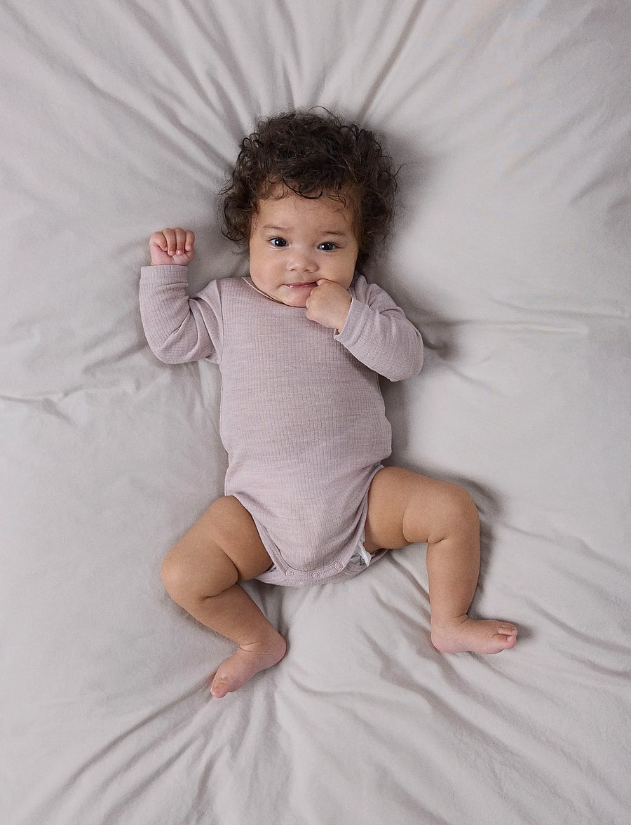 name it - NBNWAX WOOL RIB LS BODY NOOS - uldundertøj baby - violet ice - 2