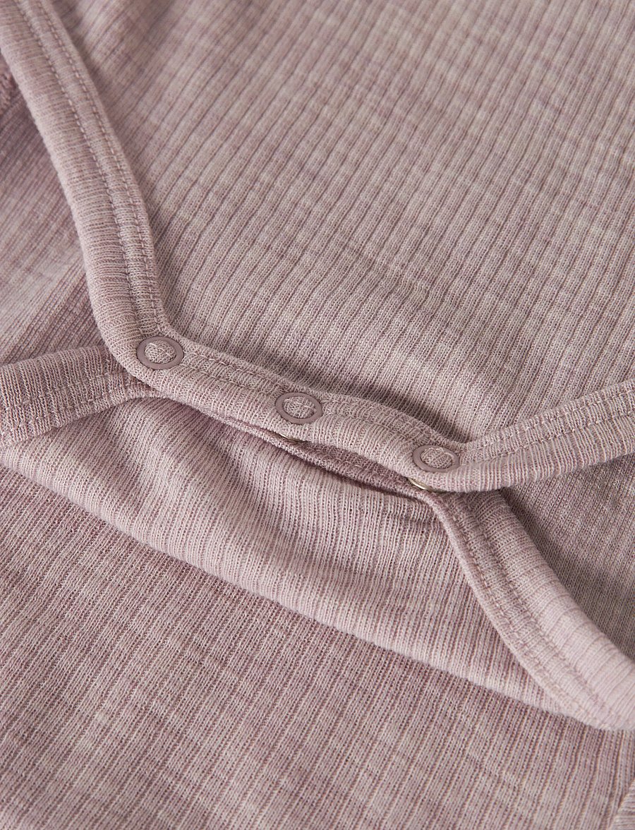 name it - NBNWAX WOOL RIB LS BODY NOOS - uldundertøj baby - violet ice - 3