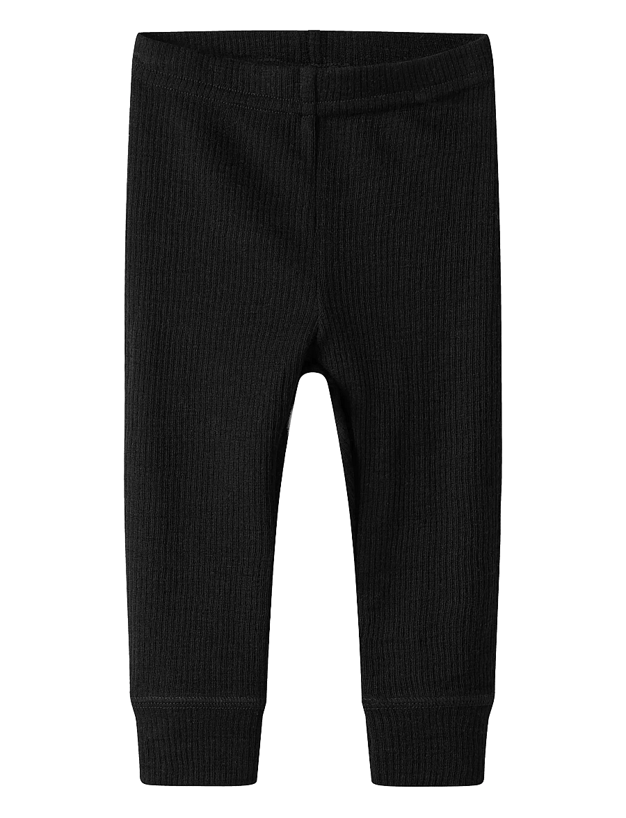 name it - NBNWAX WOOL RIB LEGGING NOOS - base layer baby - black - 1