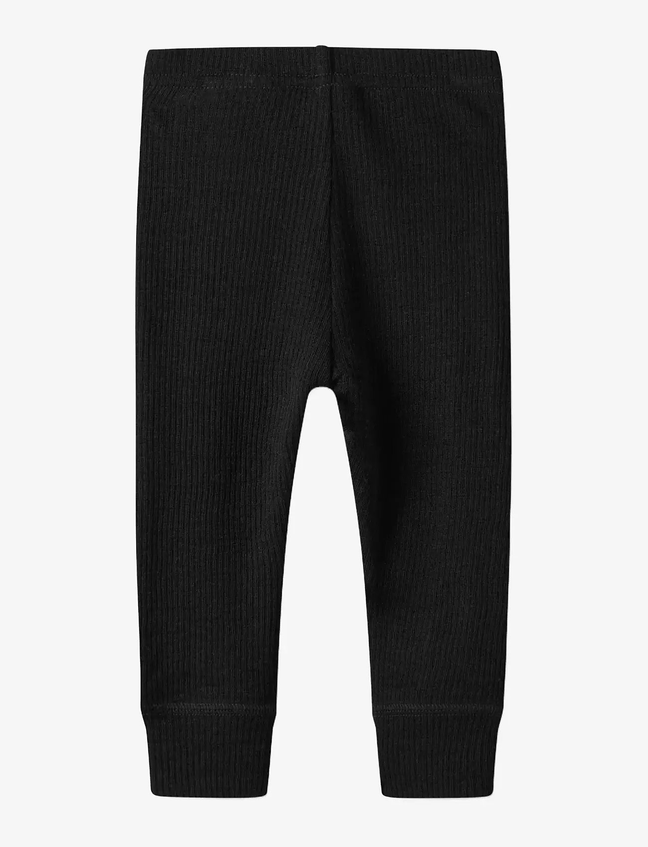 name it - NBNWAX WOOL RIB LEGGING NOOS - base layer baby - black - 2