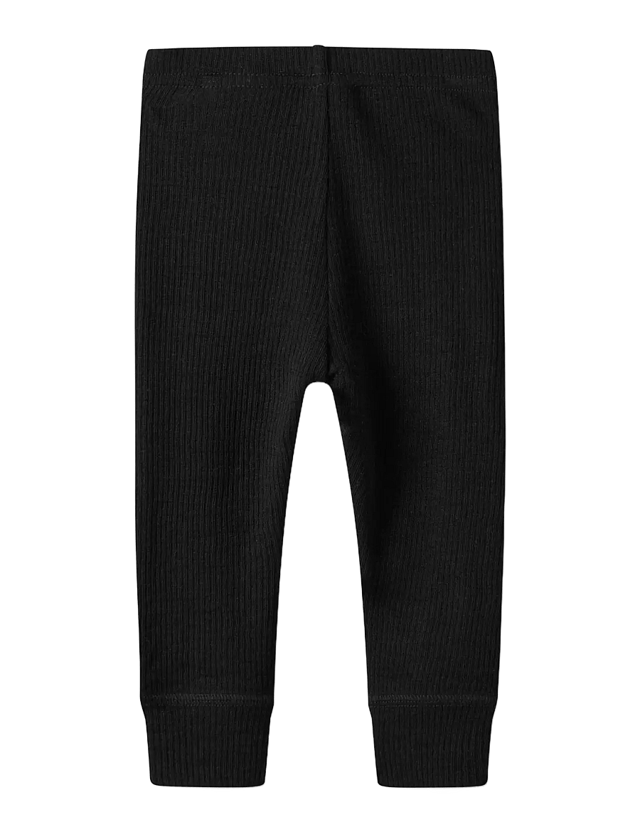 name it - NBNWAX WOOL RIB LEGGING NOOS - base layer baby - black - 2
