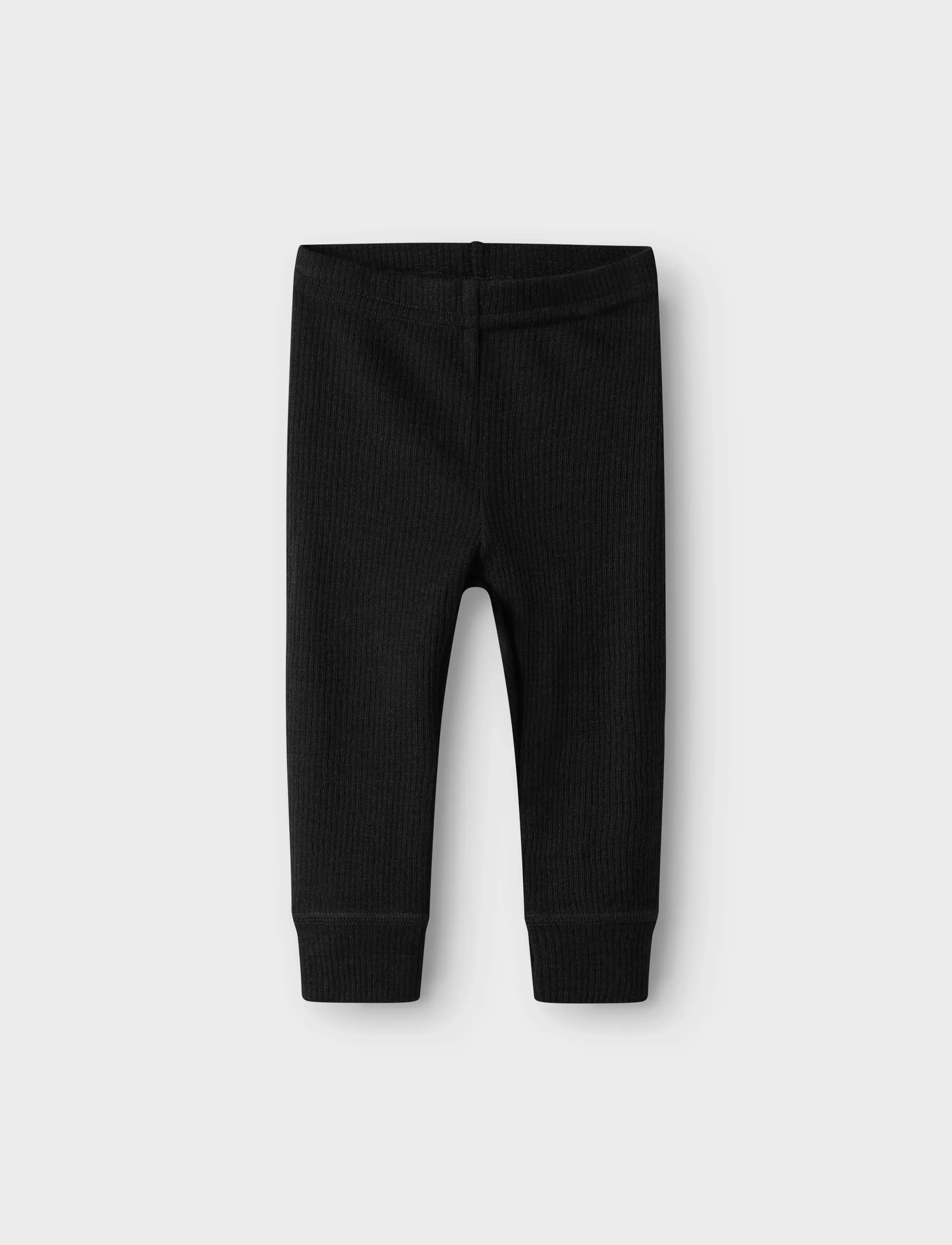 name it Nbnwax Wool Rib Legging Noos, 50, Black, Underdele > Leggings, Børn