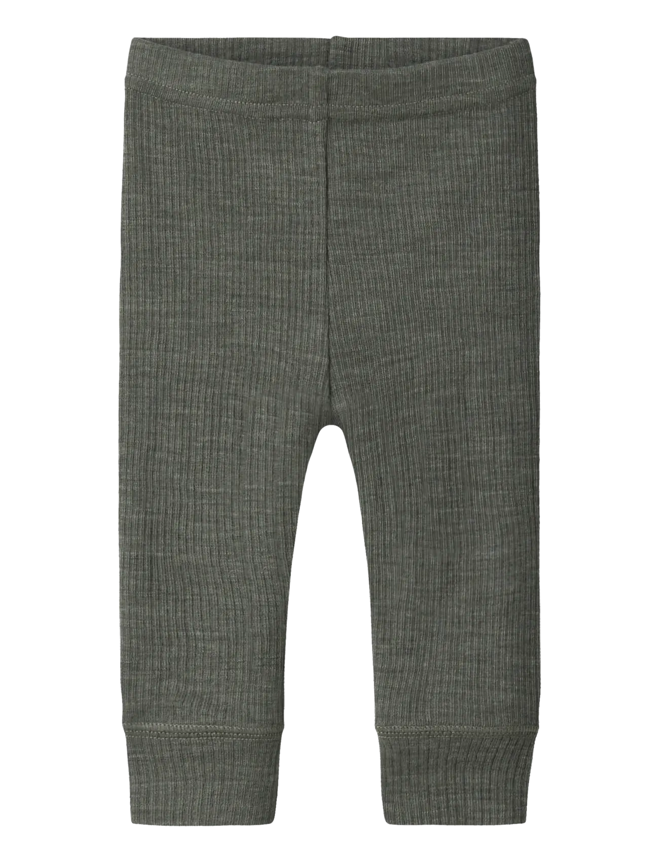 name it Nbnwax Wool Rib Legging Noos, Børn, Uld Rib Leggings, Kakigrøn, Str: 86