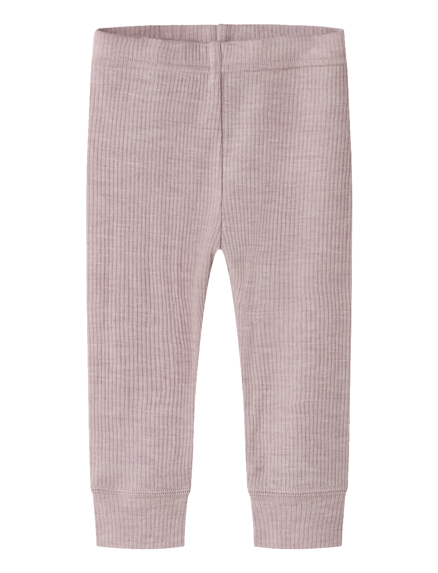 name it - NBNWAX WOOL RIB LEGGING NOOS - base layer baby - violet ice - 0