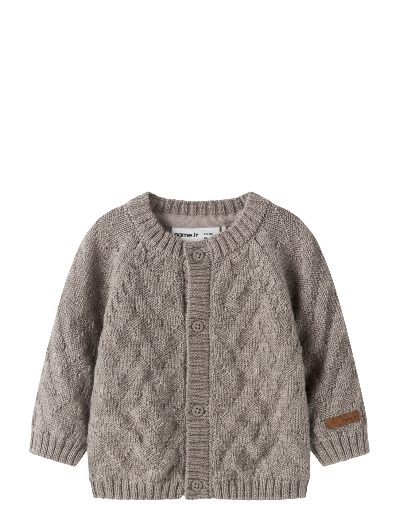 name it NBNWRUNI LS KNIT CARD - Kerged joped - SATELLITE / grey