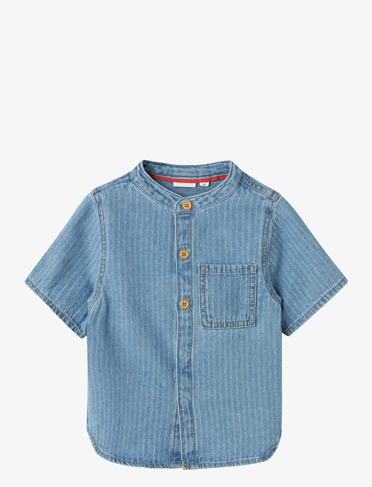 name it - NMMFIDO SS DNM SHIRT 3950-KY H - kortärmade skjortor - light blue denim - 1