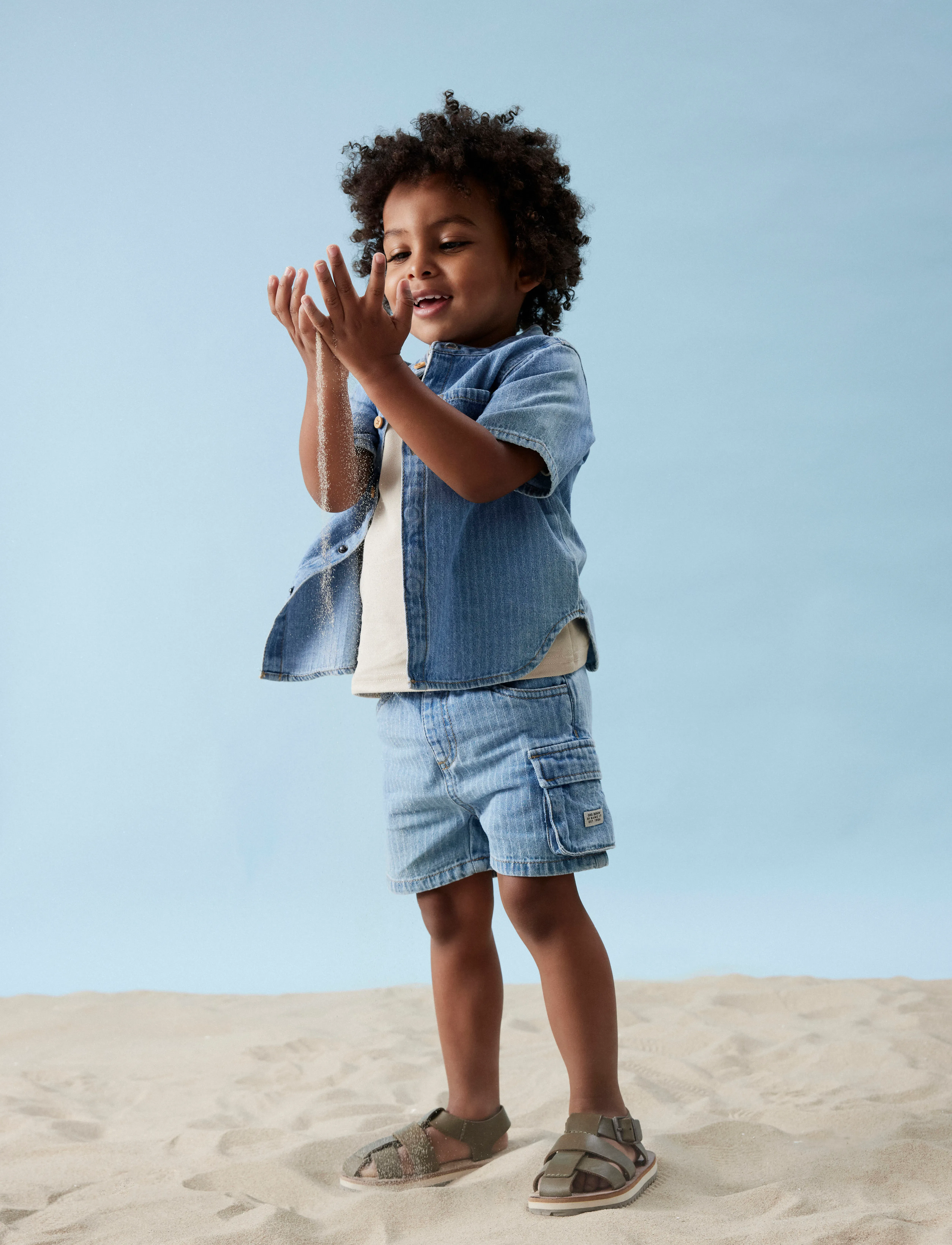 name it - NMMFIDO SS DNM SHIRT 3950-KY H - lühikeste varrukatega särgid - light blue denim - 3