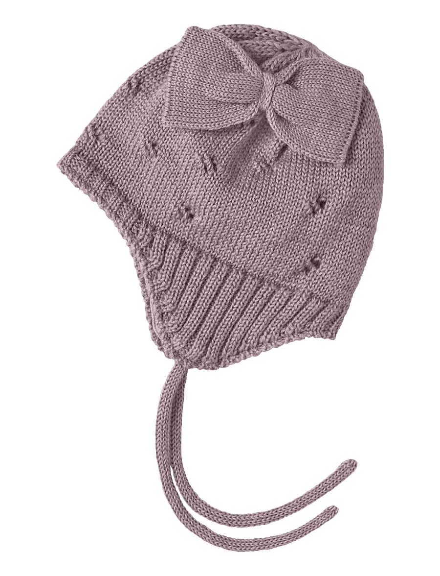 name it - NBFWRILLA BOW WOOL KNIT HAT - babymützen - toadstool - 0