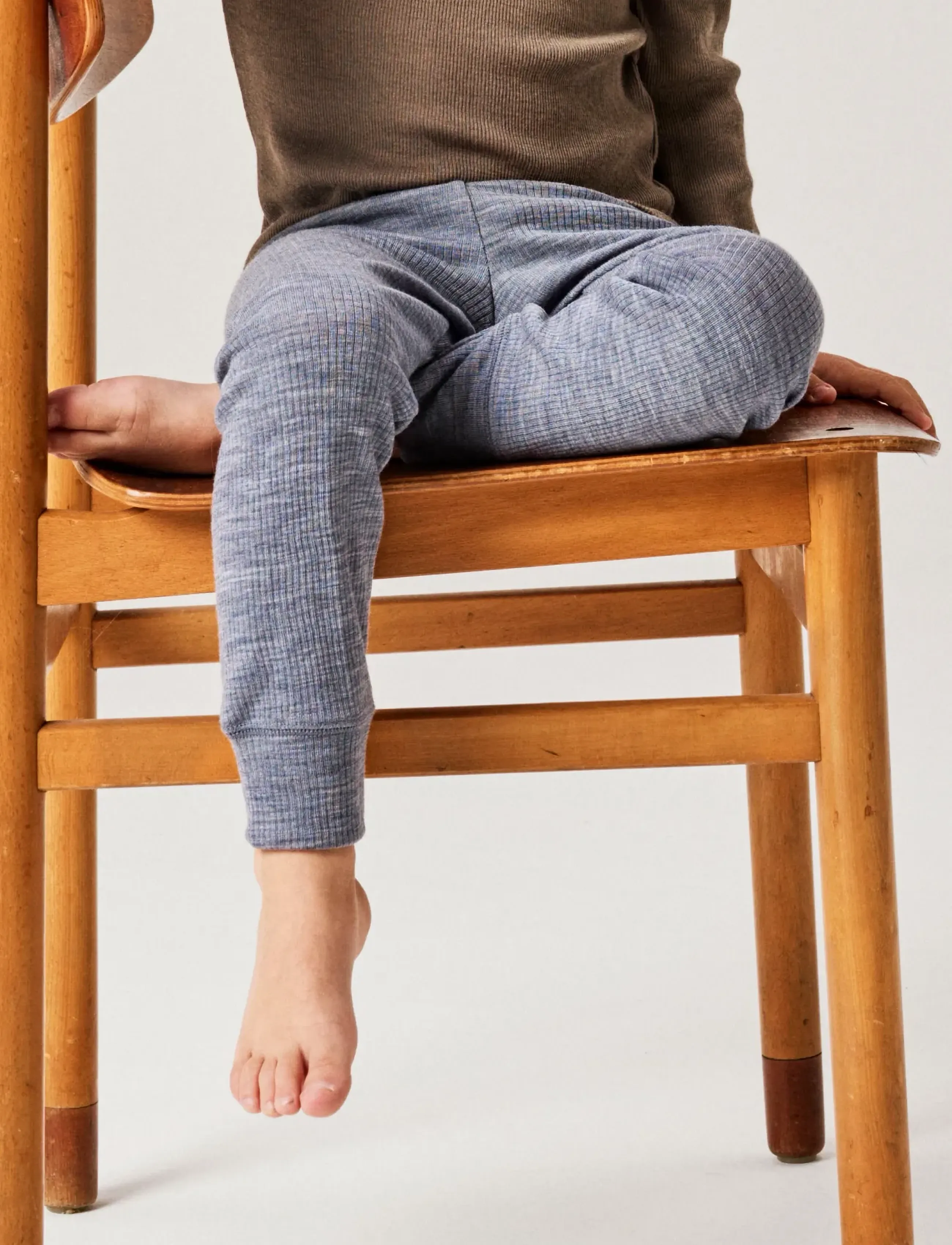 name it - NMNWAX WOOL RIB LEGGING NOOS - base layer bottoms - folkstone gray - 3