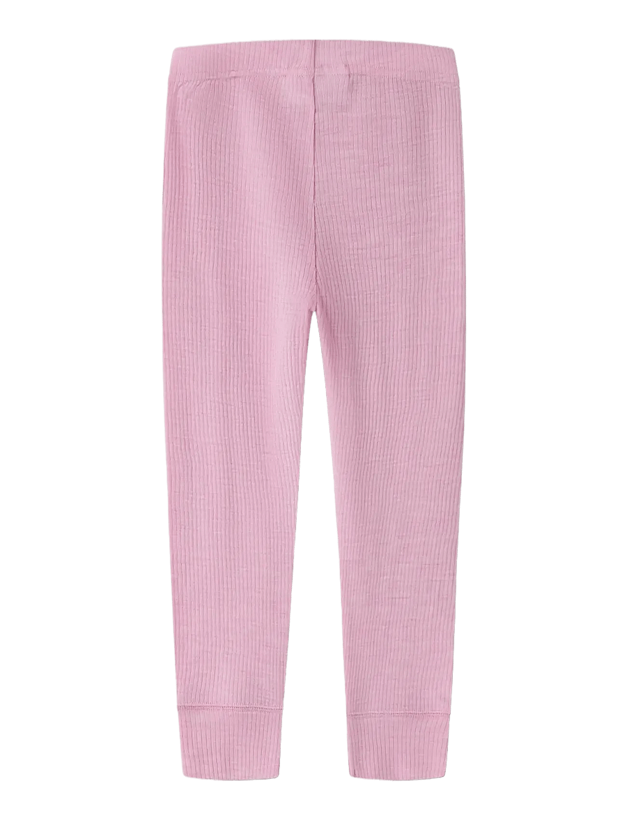 name it - NMNWAX WOOL RIB LEGGING NOOS - base layer baby - full blooming pink - 1