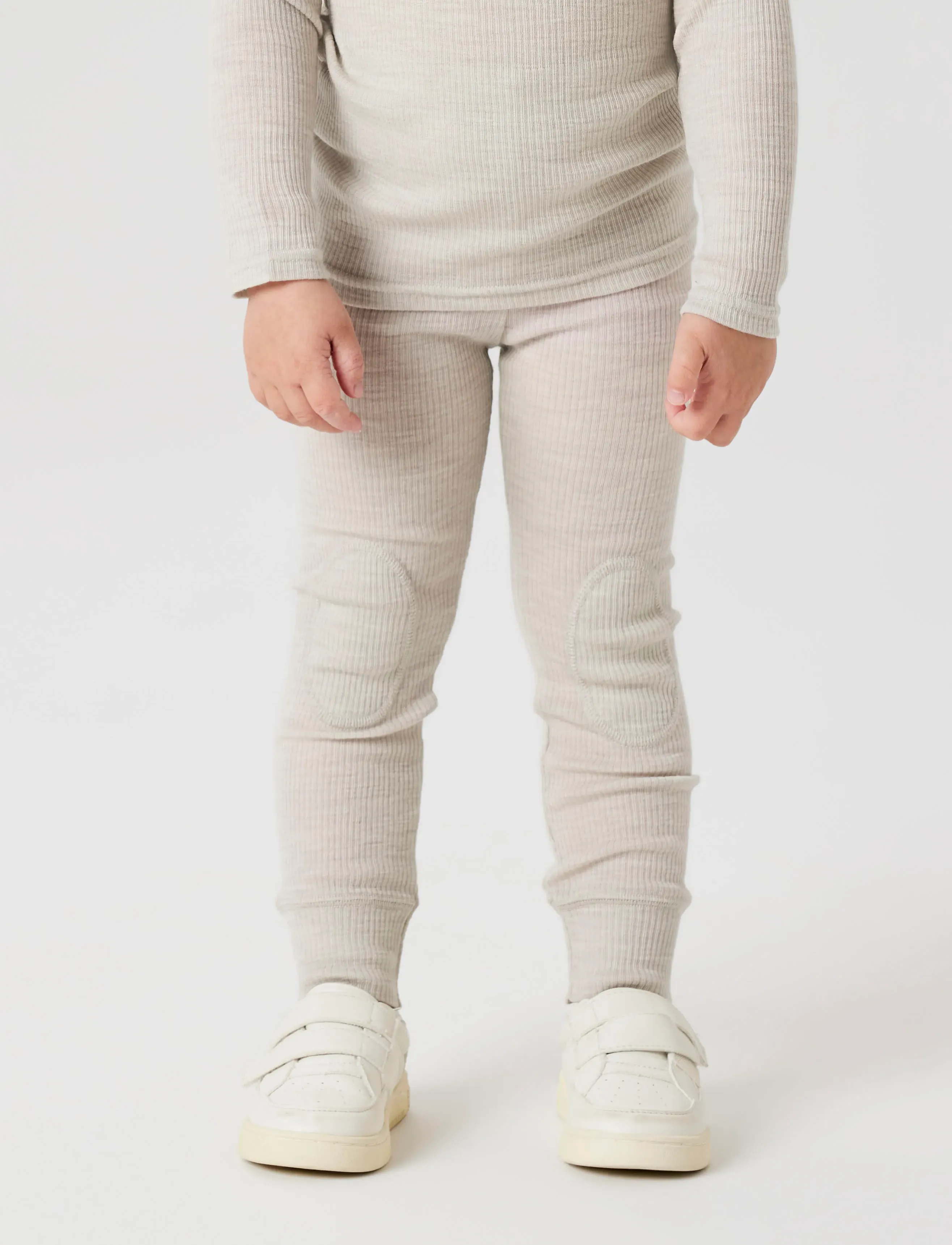 name it NMNWAX WOOL RIB LEGGING NOOS - Underdele - NACREOUS CLOUD / grey