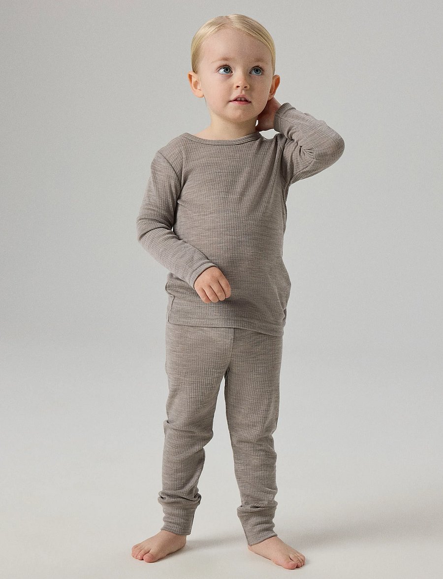 name it - NMNWAX WOOL RIB LEGGING NOOS - satellite - 2