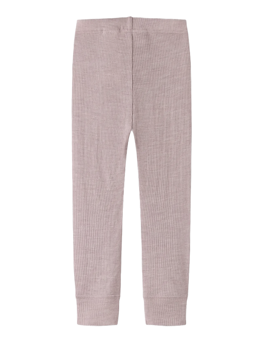 name it - NMNWAX WOOL RIB LEGGING NOOS - beebi alusriided - violet ice - 1