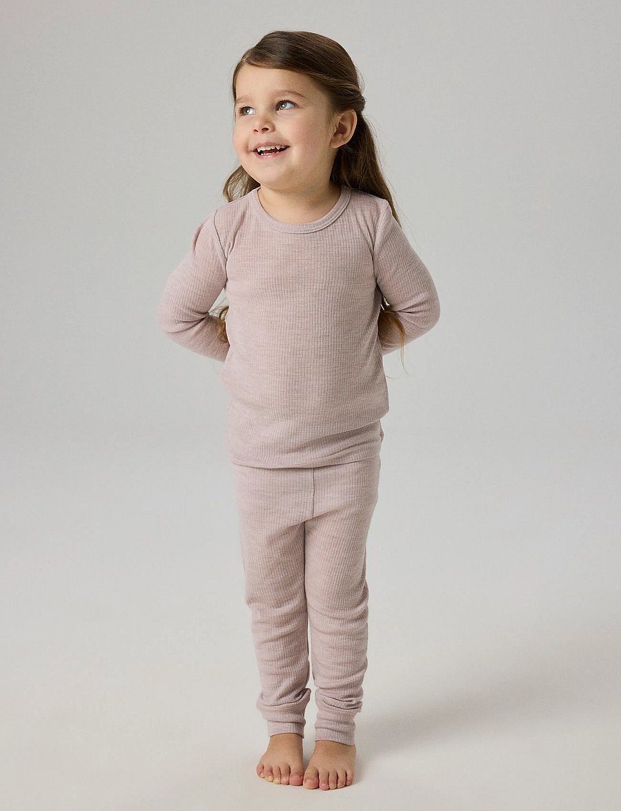 name it - NMNWAX WOOL RIB LEGGING NOOS - beebi alusriided - violet ice - 2