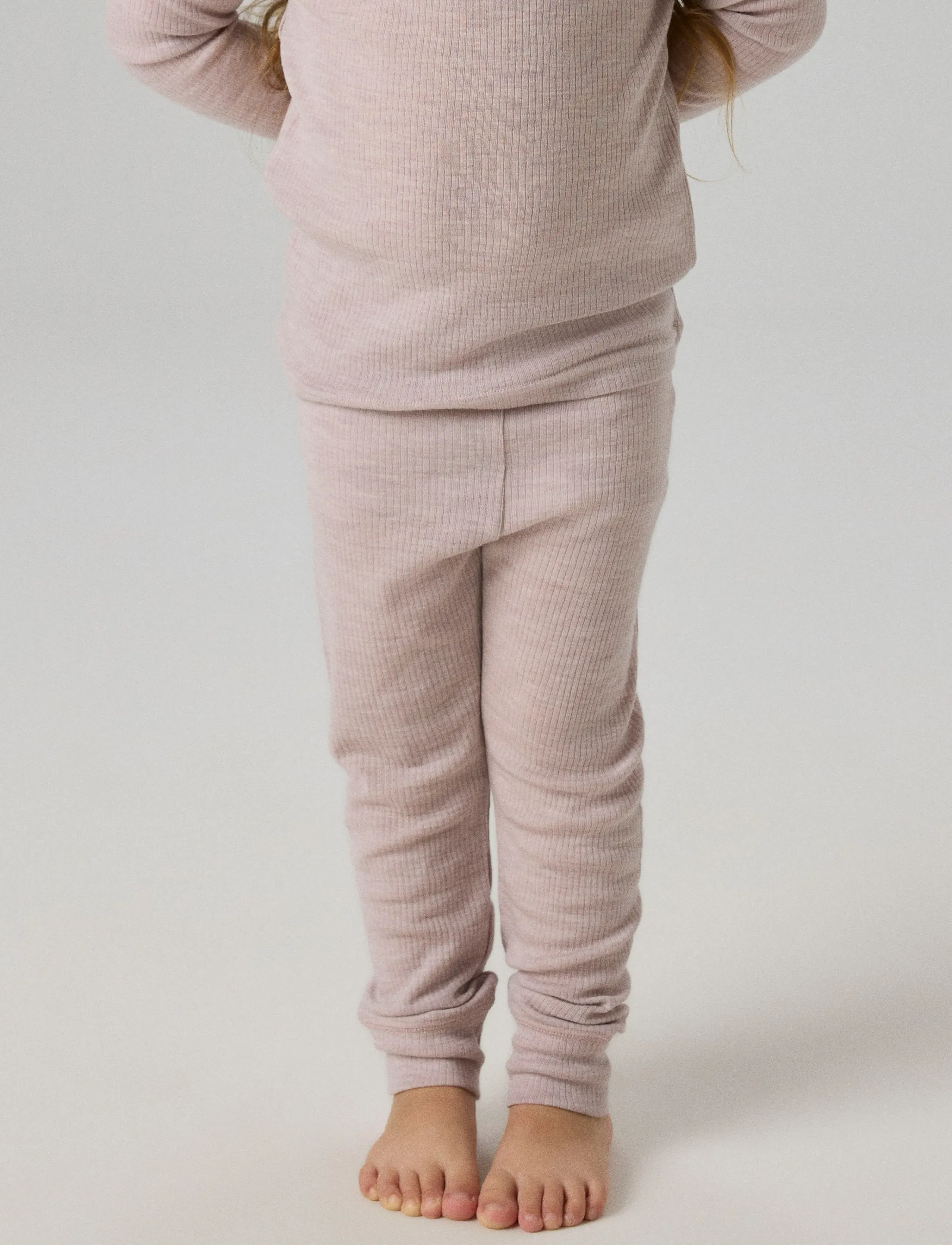 name it - NMNWAX WOOL RIB LEGGING NOOS - beebi alusriided - violet ice - 3