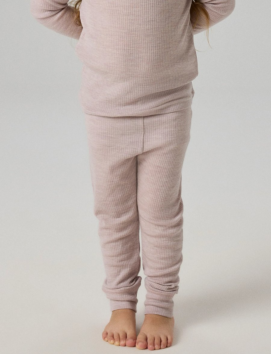 name it - NMNWAX WOOL RIB LEGGING NOOS - beebi alusriided - violet ice - 3