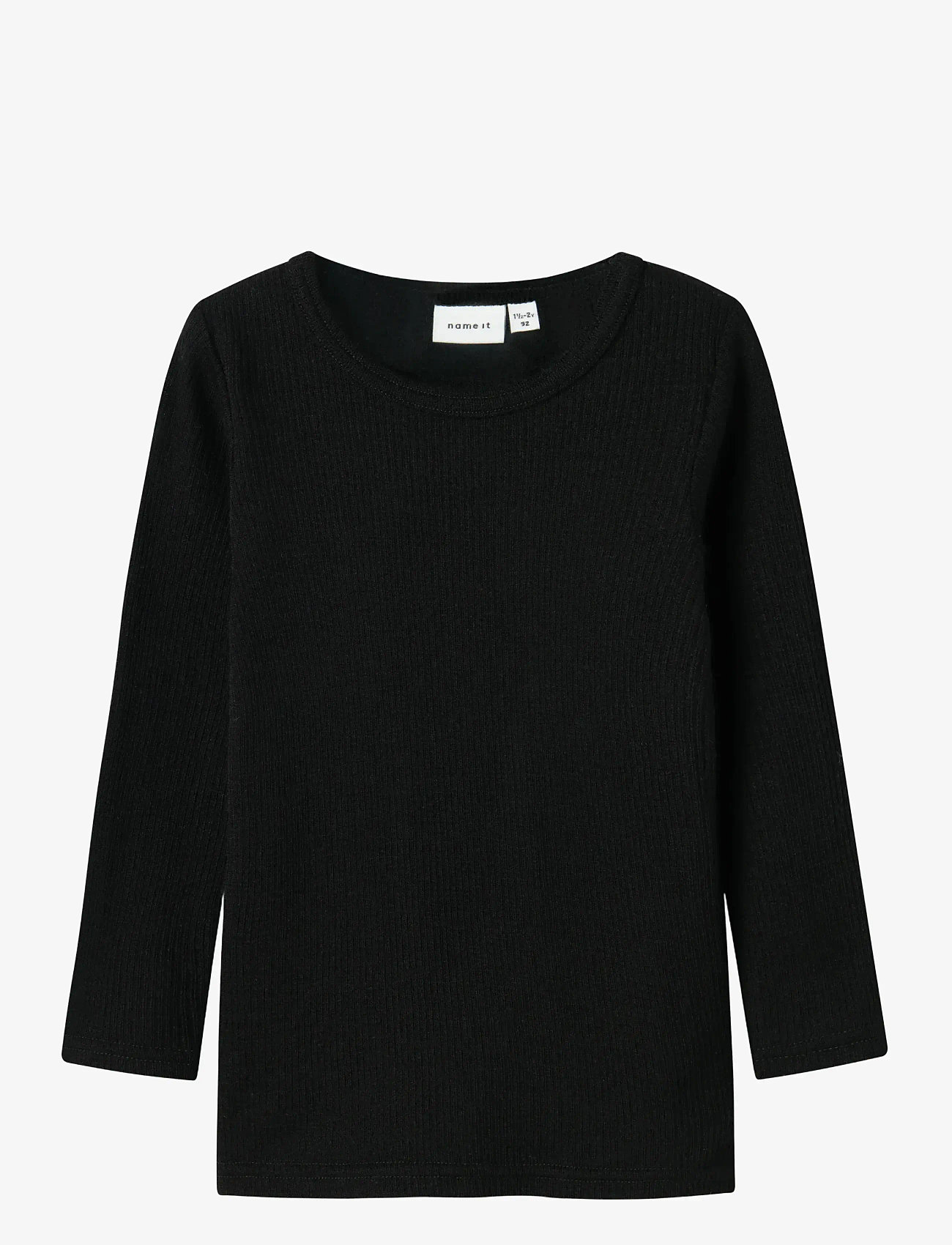 name it - NMNWAX WOOL RIB LS TOP NOOS - długi rękaw - black - 0