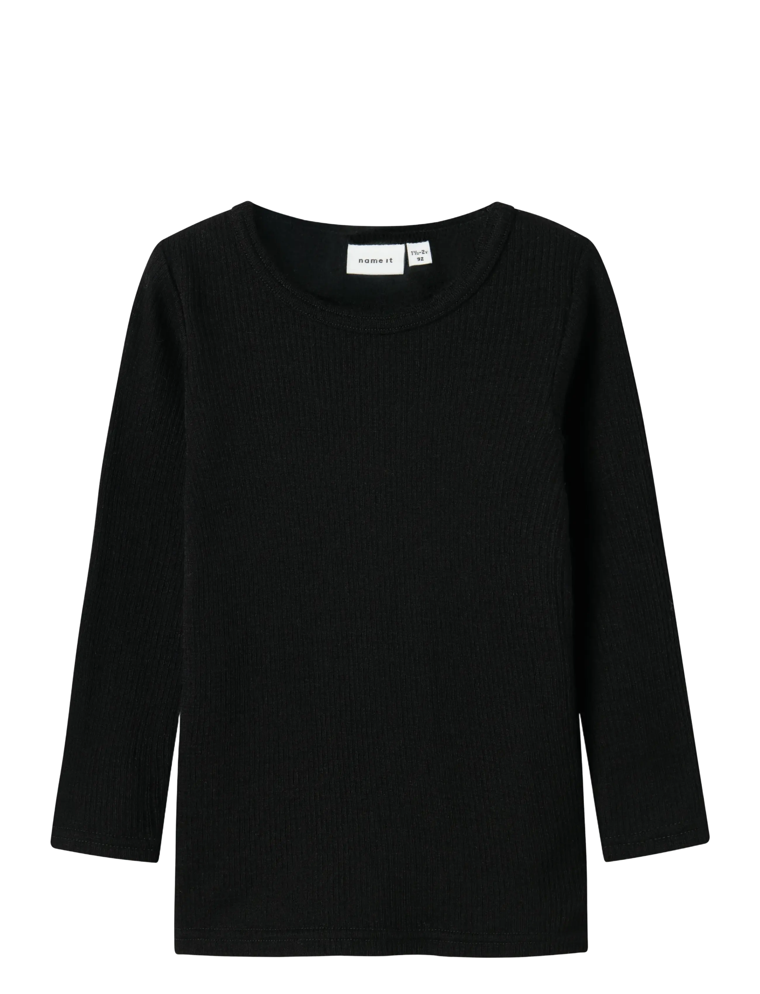 name it NMNWAX WOOL RIB LS TOP NOOS - Tops & T-shirts - BLACK / black