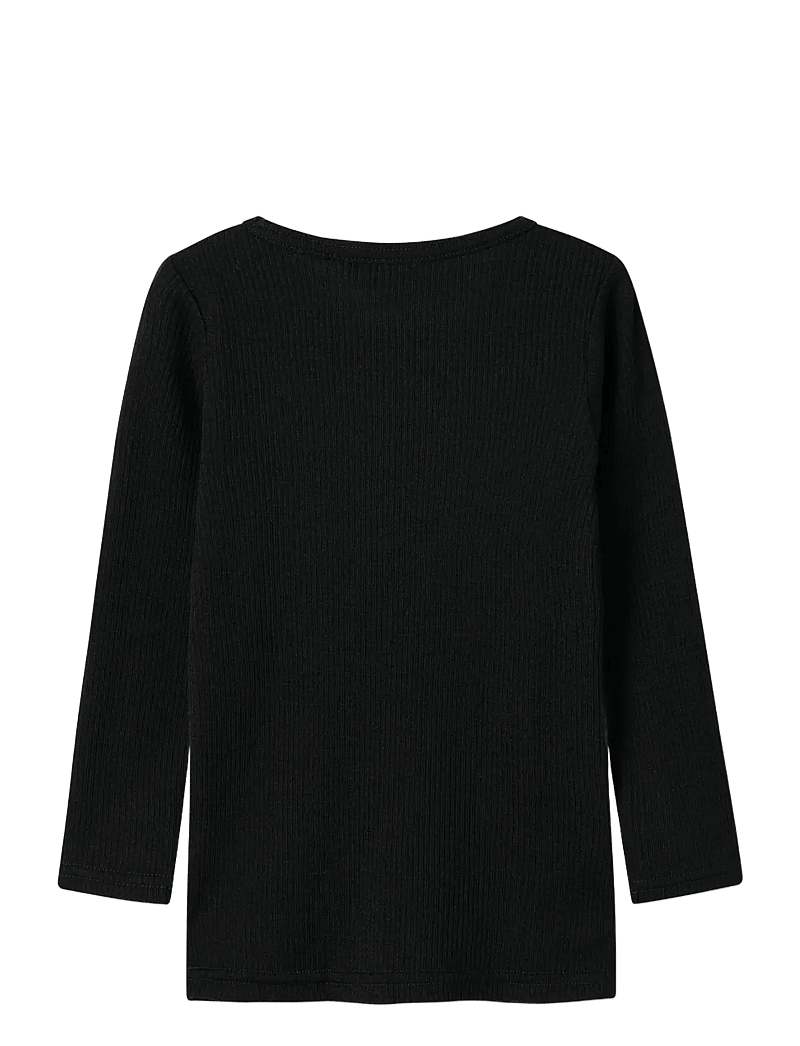 name it - NMNWAX WOOL RIB LS TOP NOOS - długi rękaw - black - 1