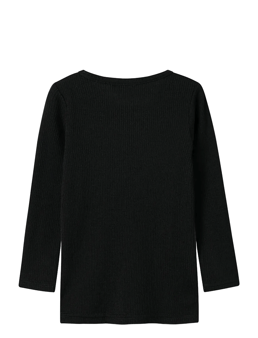 name it - NMNWAX WOOL RIB LS TOP NOOS - underställ baby - black - 1