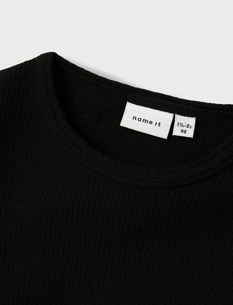 name it - NMNWAX WOOL RIB LS TOP NOOS - długi rękaw - black - 2