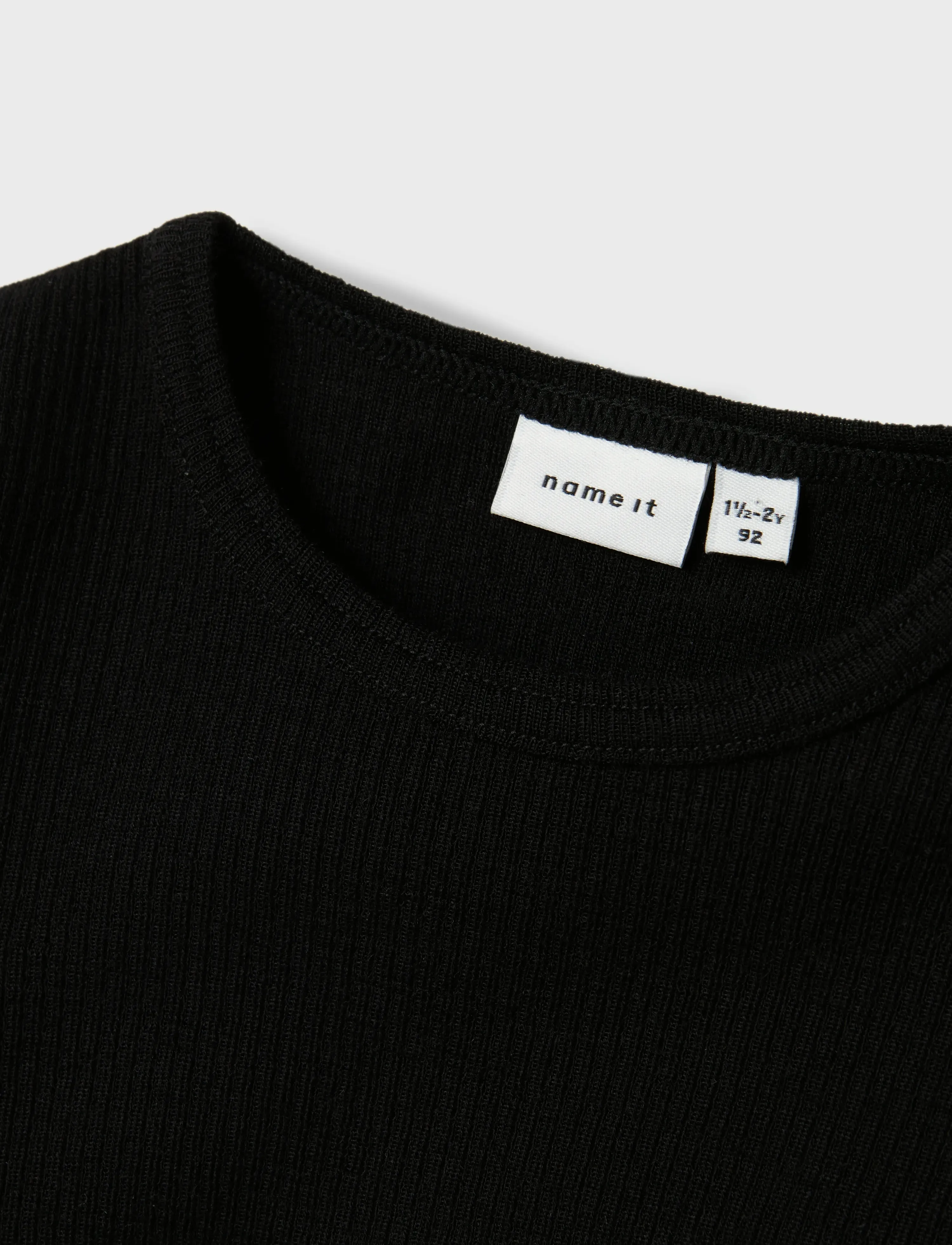 name it - NMNWAX WOOL RIB LS TOP NOOS - underställ baby - black - 3