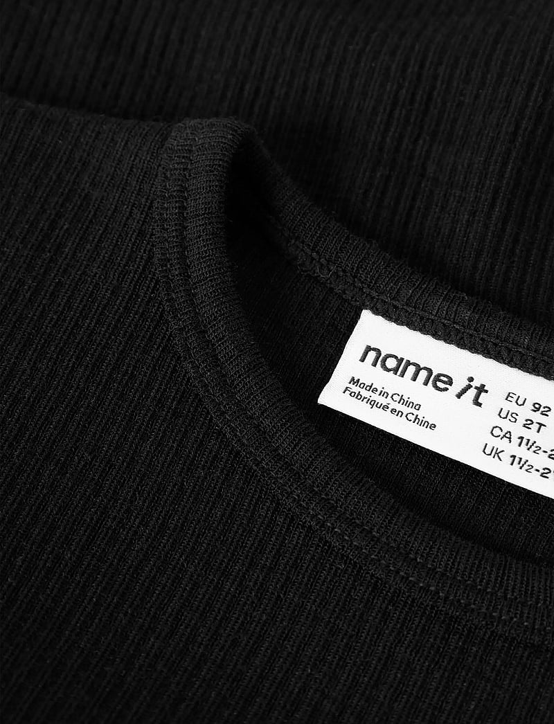 name it - NMNWAX WOOL RIB LS TOP NOOS - langærmede t-shirts - black - 4