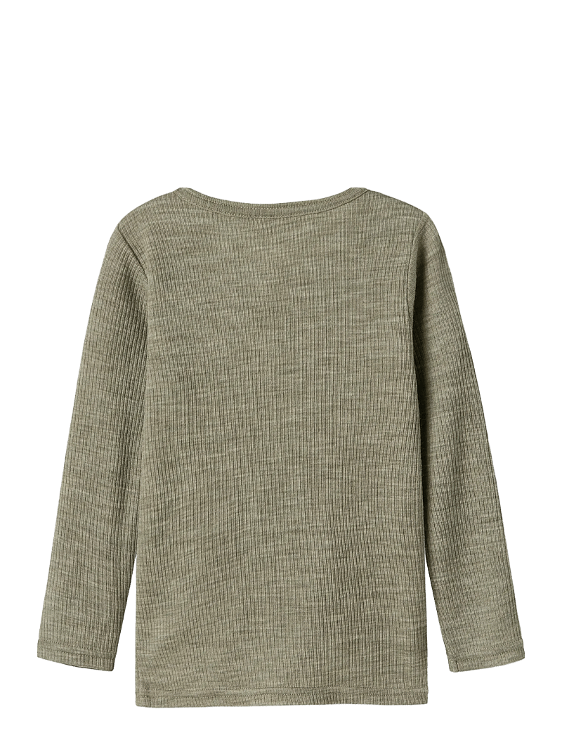 name it - NMNWAX WOOL RIB LS TOP NOOS - långärmade t-shirts - dried sage - 2