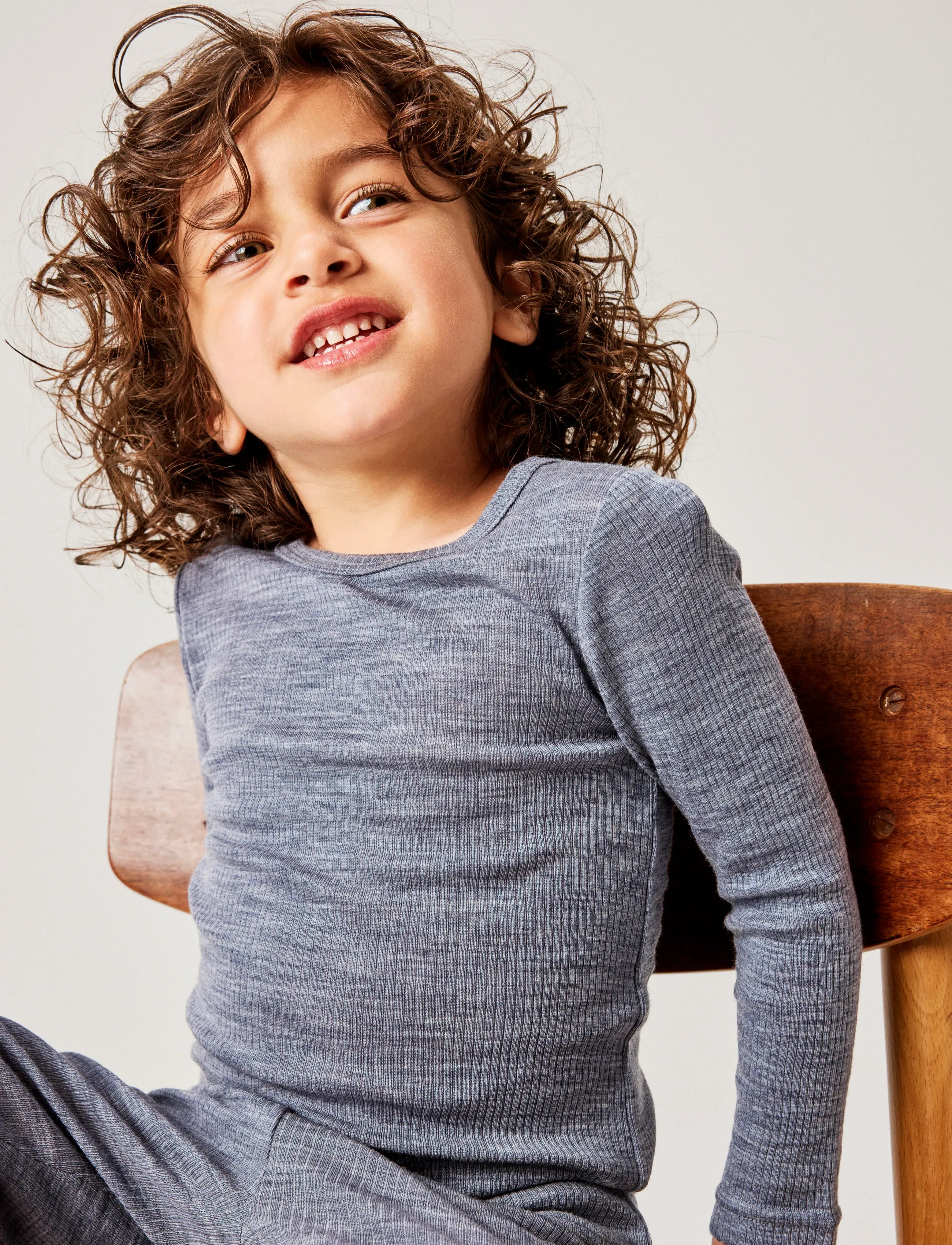 name it - NMNWAX WOOL RIB LS TOP NOOS - t-krekli ar garām piedurknēm - folkstone gray - 3