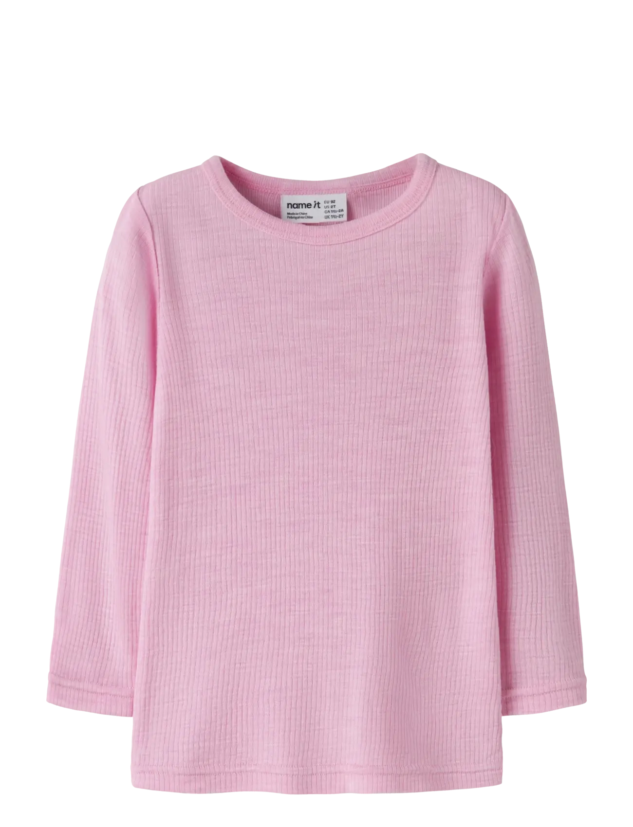 name it NMNWAX WOOL RIB LS TOP NOOS - Shoppa efter storlek - FULL BLOOMING PINK / pink/rose