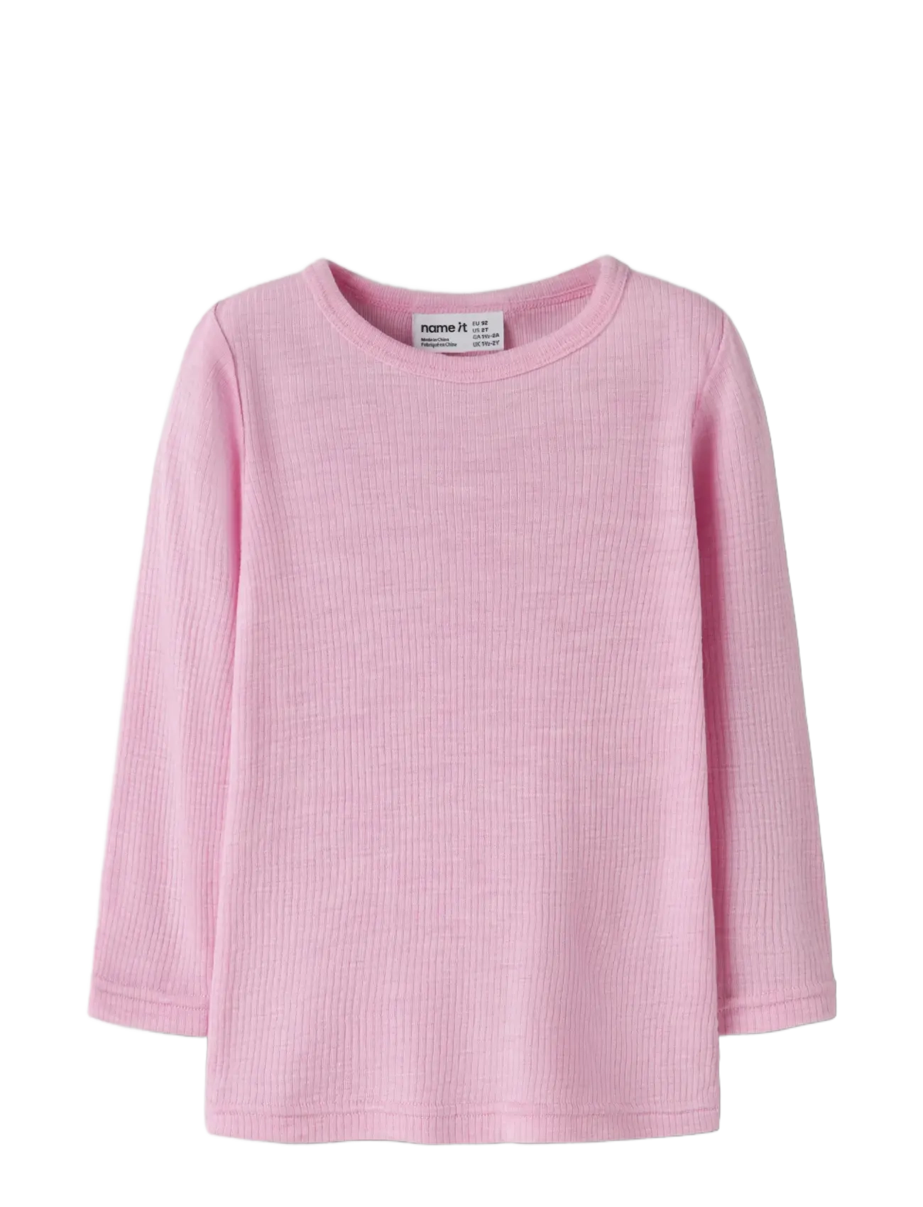 name it - NMNWAX WOOL RIB LS TOP NOOS - långärmade t-shirts - full blooming pink - 2