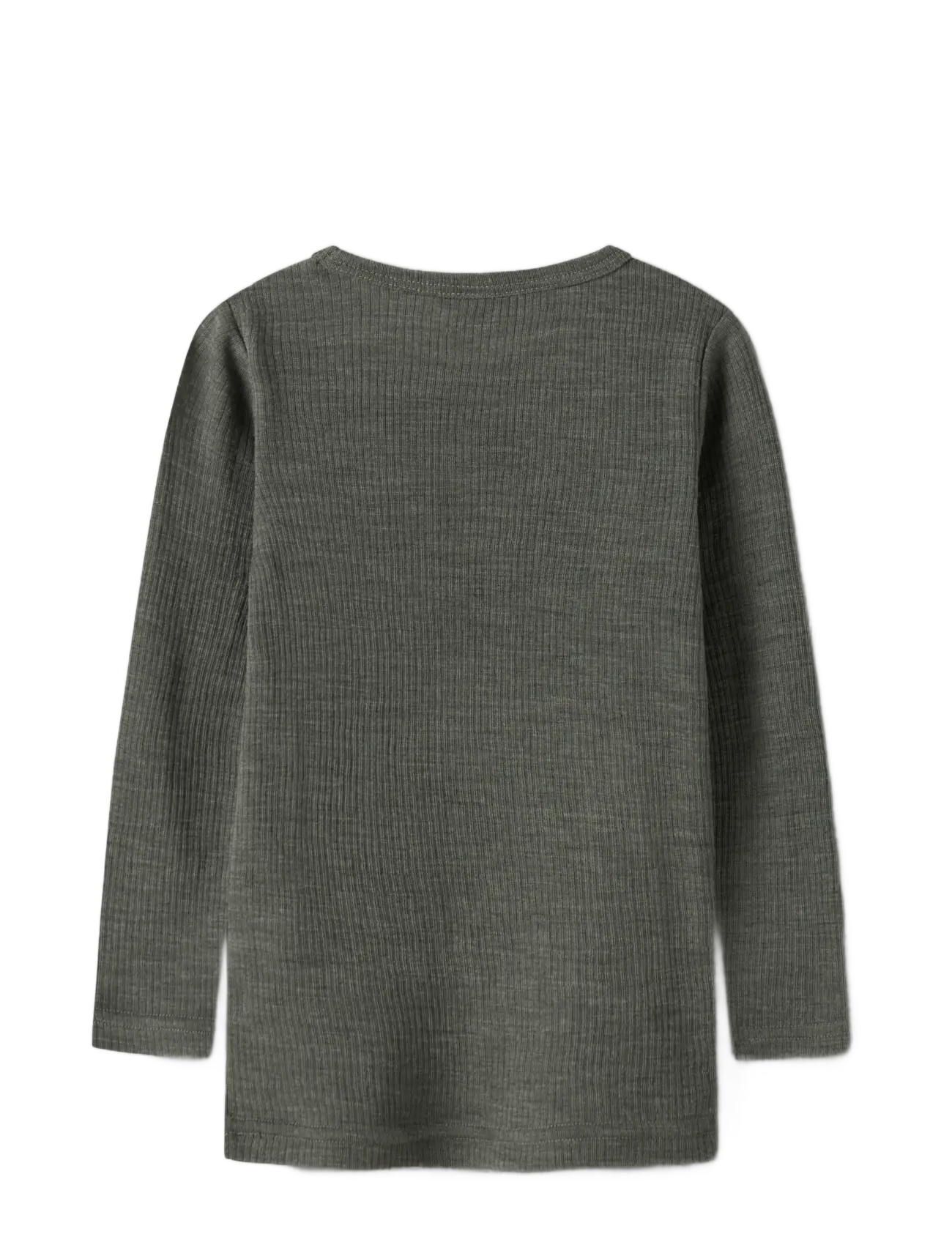 name it - NMNWAX WOOL RIB LS TOP NOOS - long-sleeved t-shirts - mulled basil - 1