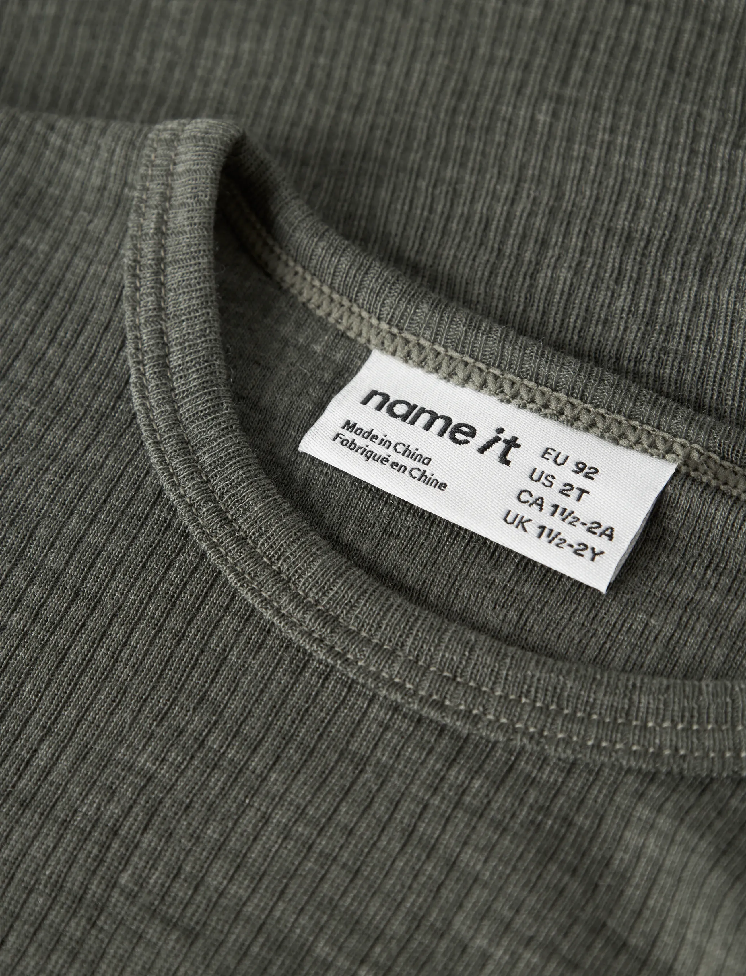 name it - NMNWAX WOOL RIB LS TOP NOOS - long-sleeved t-shirts - mulled basil - 5