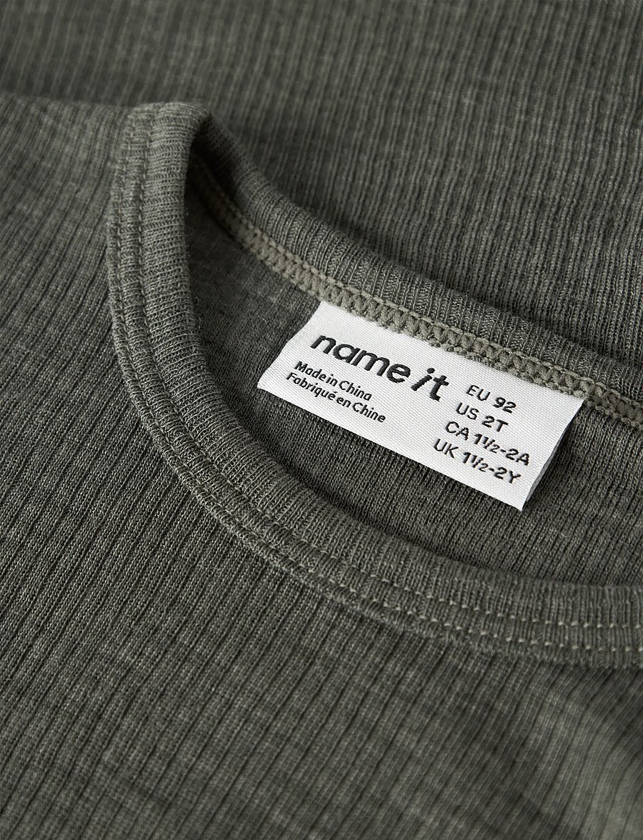 name it - NMNWAX WOOL RIB LS TOP NOOS - langærmede t-shirts - mulled basil - 5