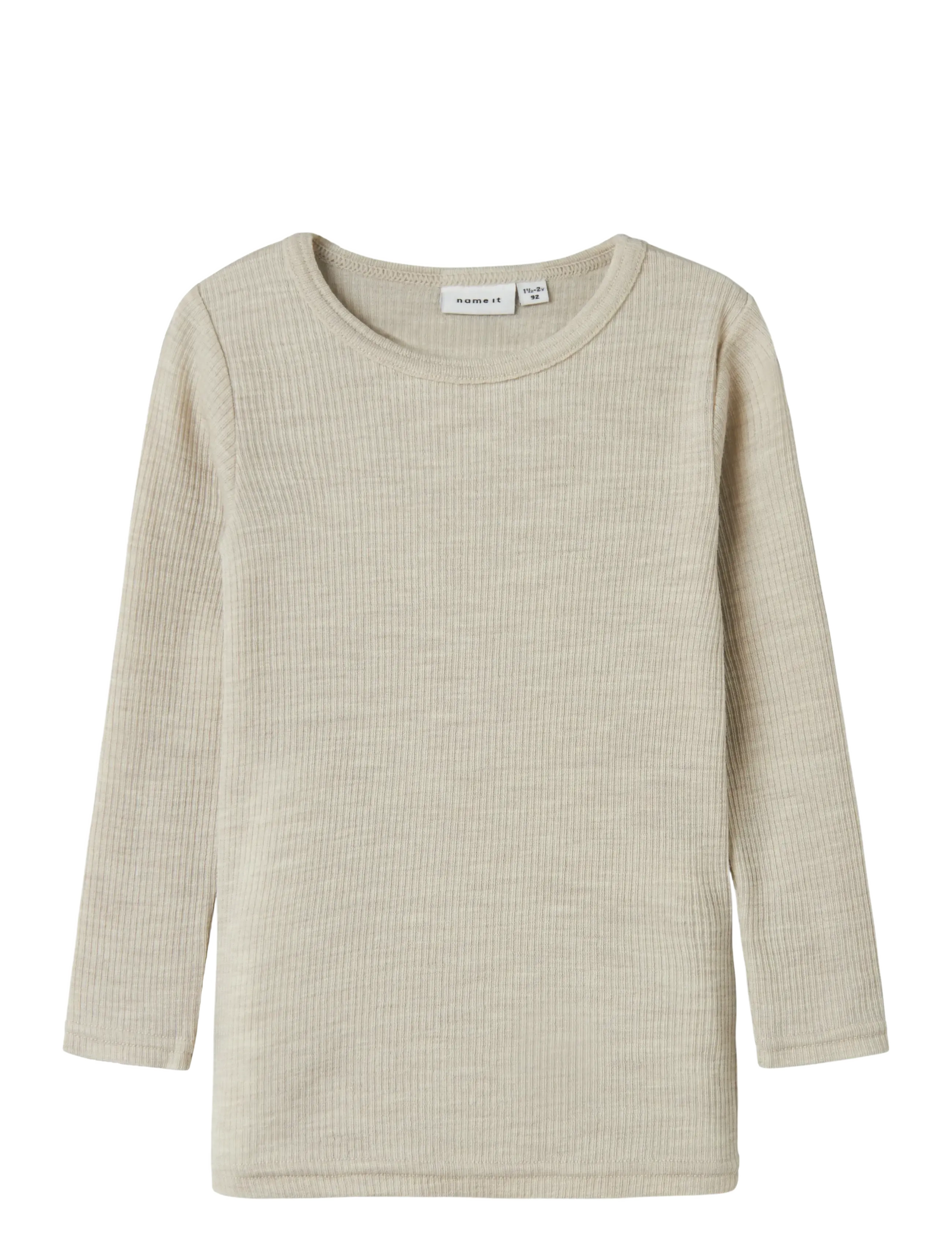 name it NMNWAX WOOL RIB LS TOP NOOS - Underställ - NACREOUS CLOUD / cream