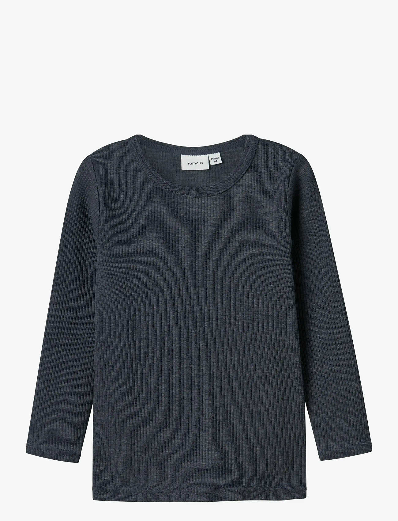 name it - NMNWAX WOOL RIB LS TOP NOOS - langærmede t-shirts - ombre blue - 1