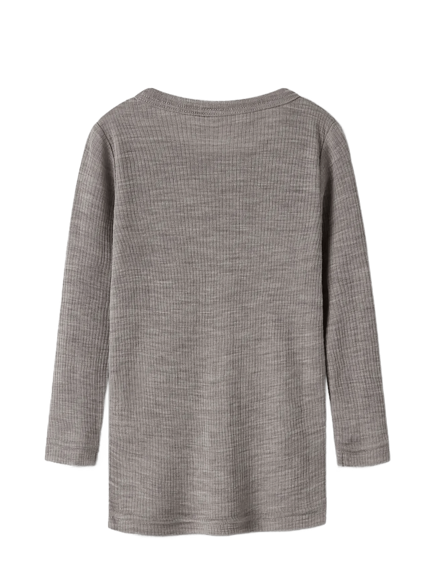 name it - NMNWAX WOOL RIB LS TOP NOOS - langærmede t-shirts - satellite - 1