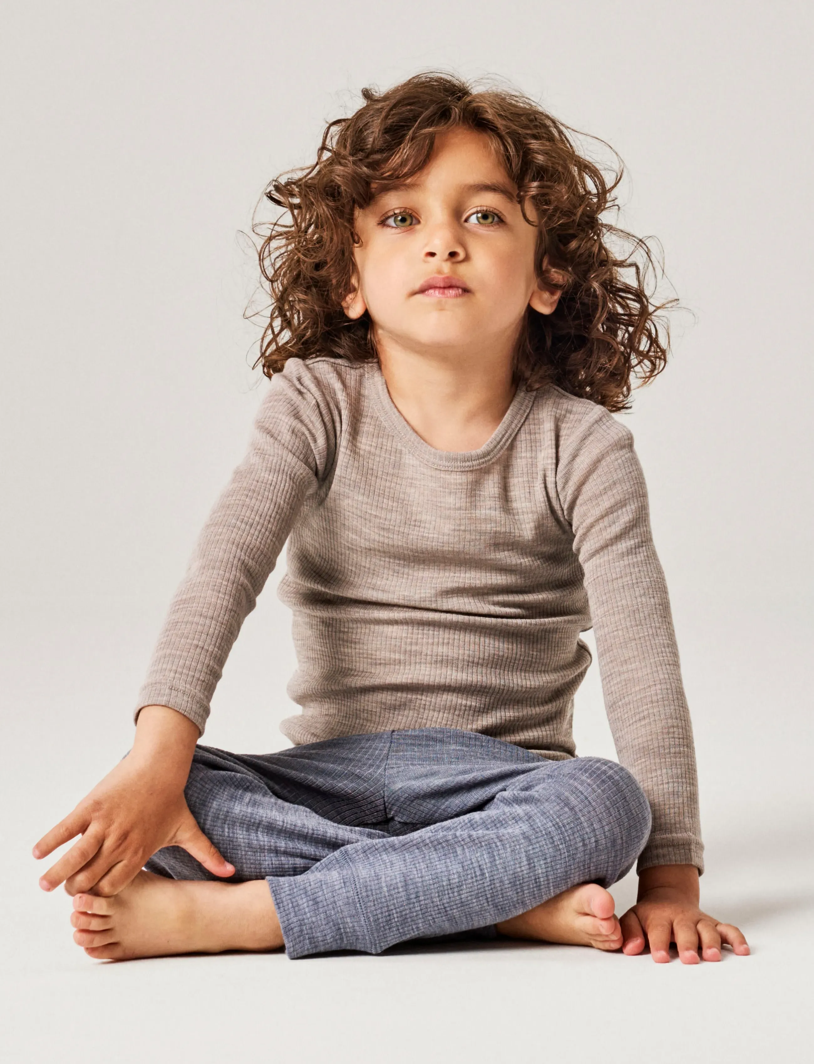 name it - NMNWAX WOOL RIB LS TOP NOOS - long-sleeved t-shirts - satellite - 2