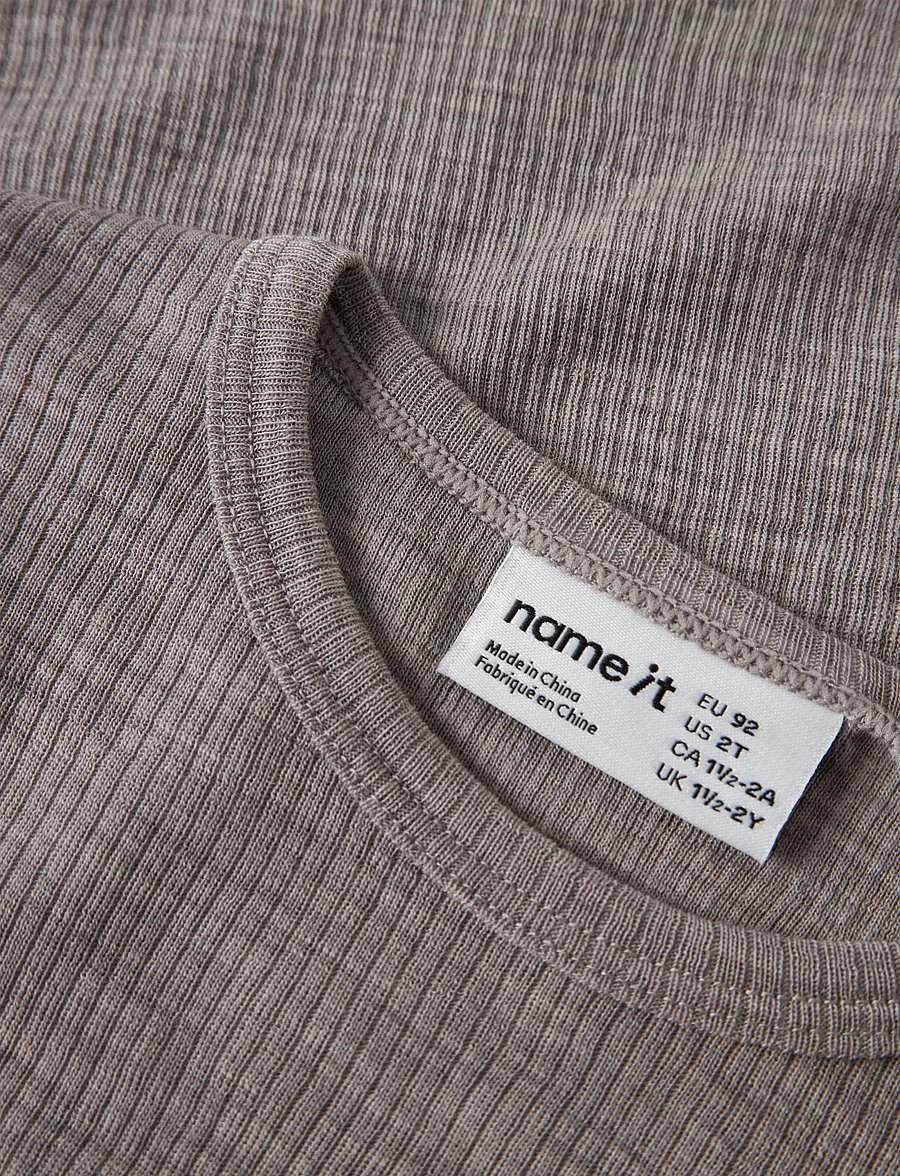 name it - NMNWAX WOOL RIB LS TOP NOOS - langærmede t-shirts - satellite - 3
