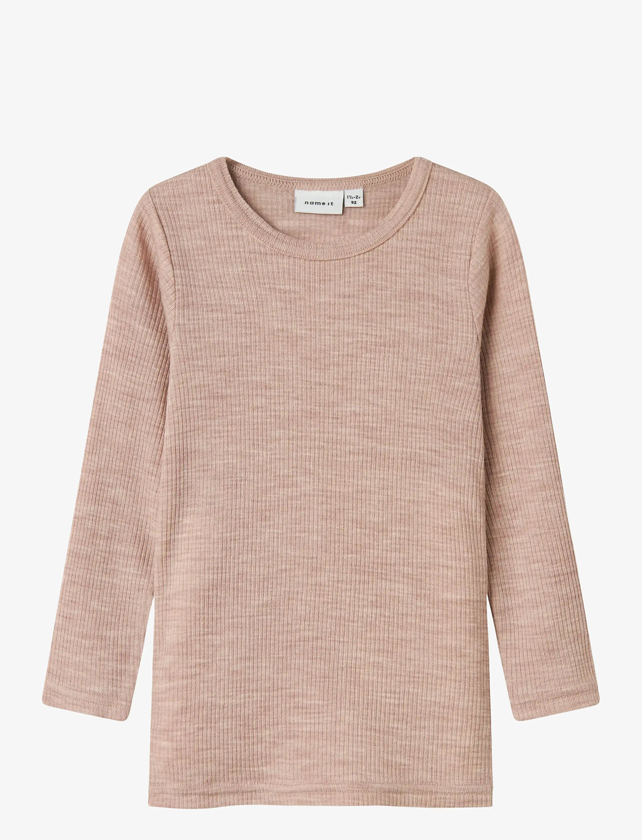 name it - NMNWAX WOOL RIB LS TOP NOOS - långärmade t-shirts - shadow gray - 1